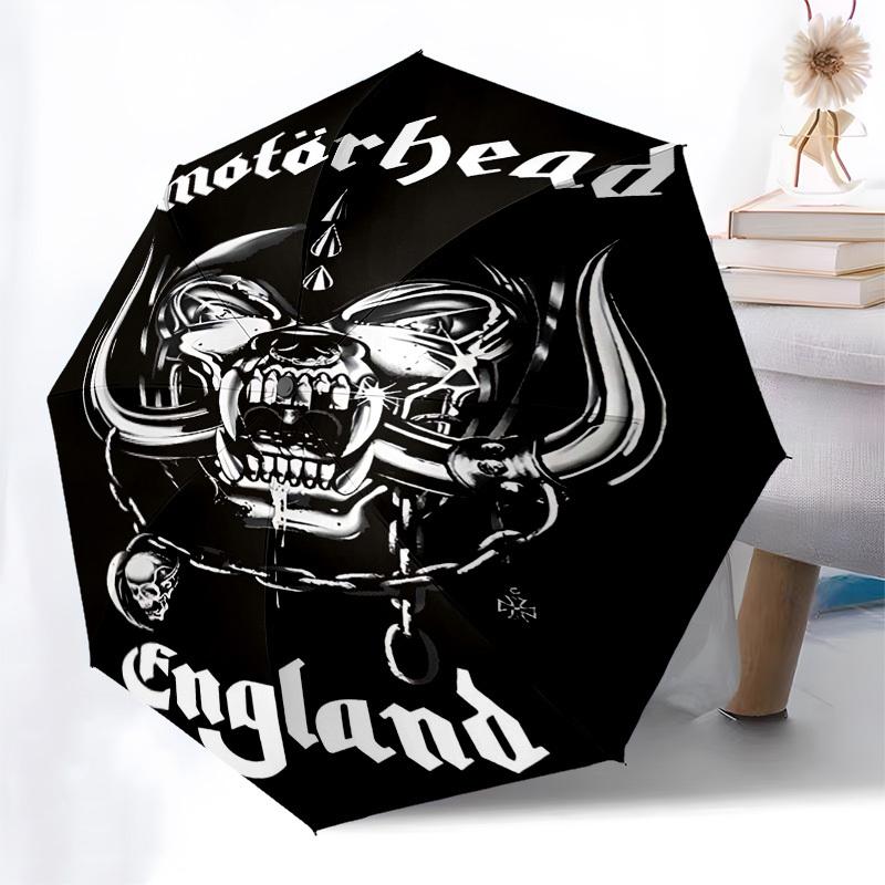 1pc Mot?rhead England Automatic Open, Windproof, Compact Travel Umbrella, Gift for Birthday, Christmas, Business 93070