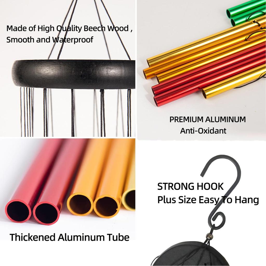 Beautiful and Soothing Musical Wind Chime with 12 Tubes and Bells - Perfect for Relaxation and Meditation