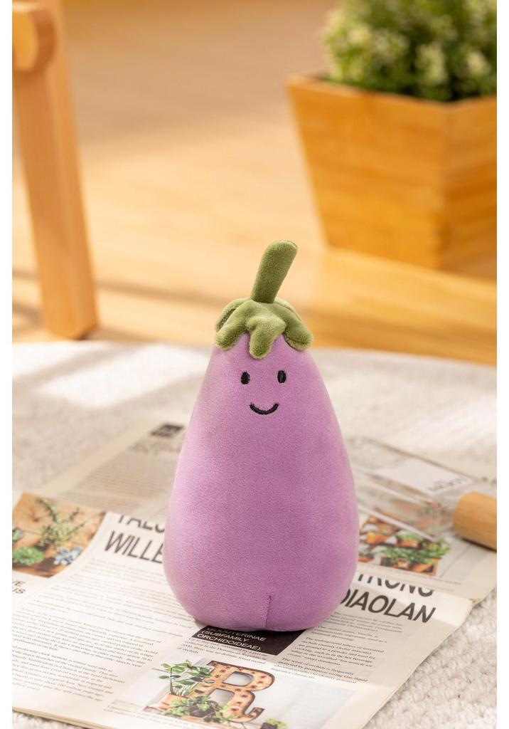 Barcelona Eggplant Teddy Bear Plush - Purple Gift Doll for Girls' Birthday