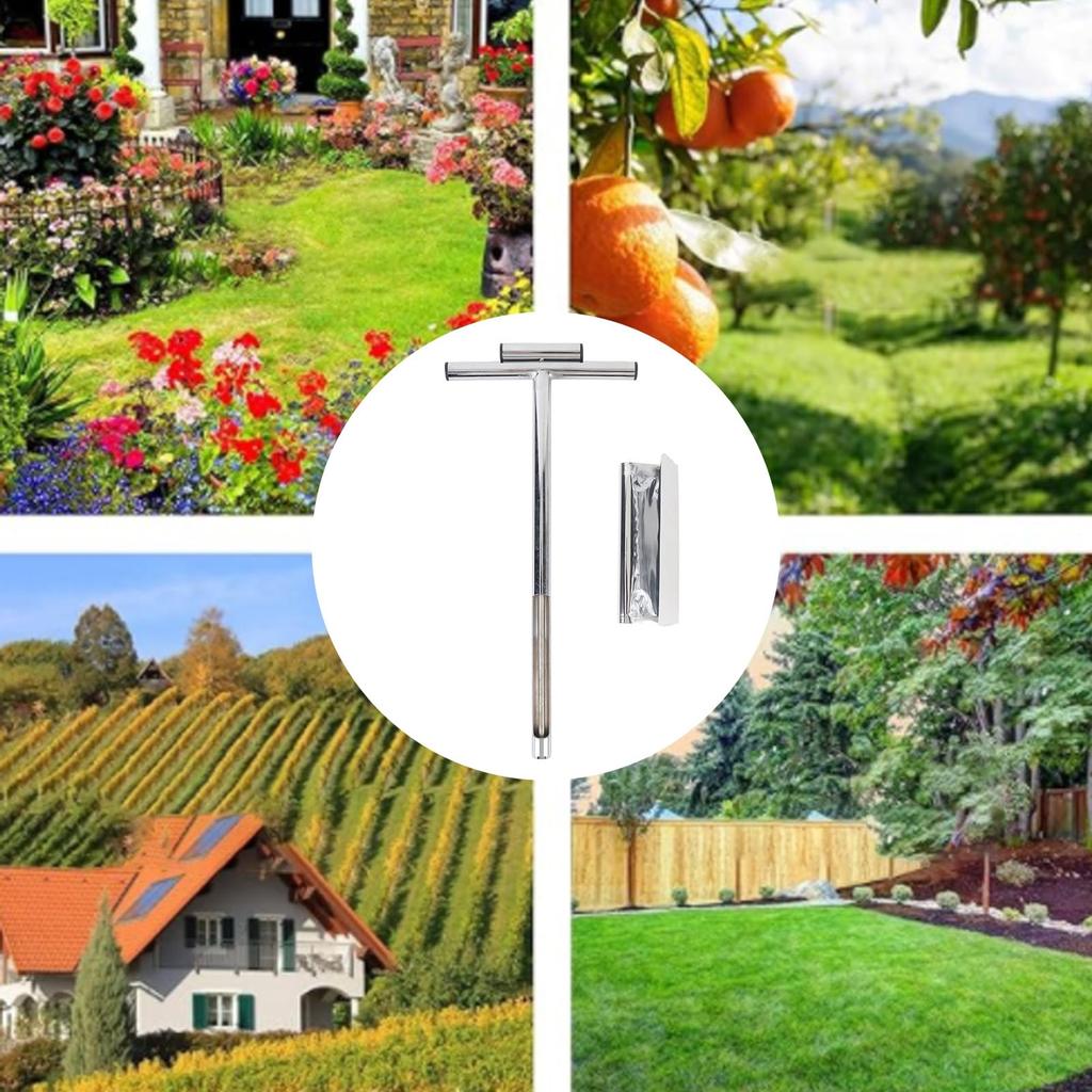 Soil Sampler Kit, Stainless Steel T-Type Soil Sampler with Sample Bag, for Agriculture, Soil Sampling, and Plant Care, 42x19.8x2cm