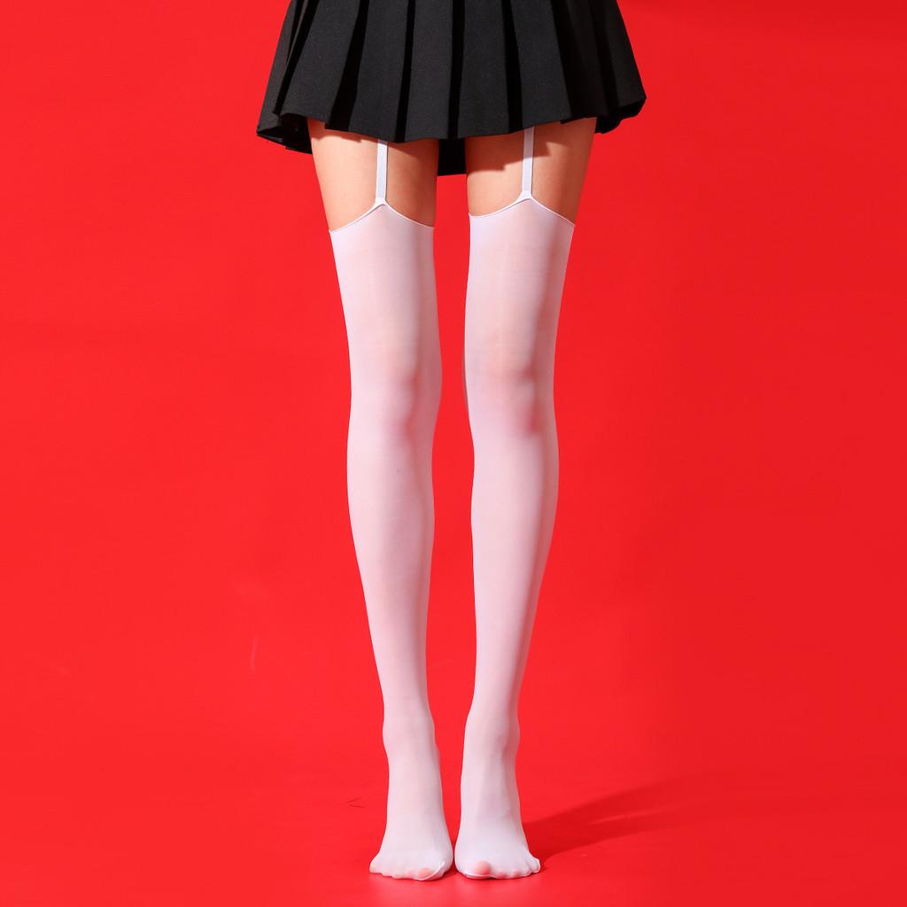 Nylon Sheer Tights With Lace Straps For Nightclub And Summer Wear For Women