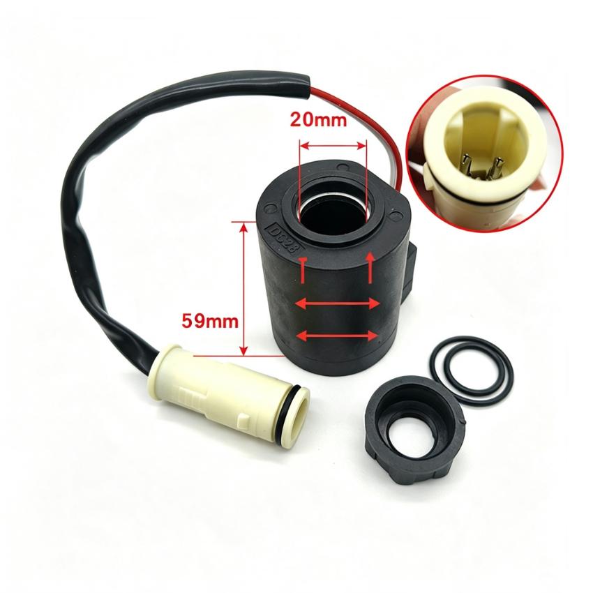 EC210B 240B 360B For Excavator For Pilot Solenoid Valve Coil Compatible with 12V and 24V Hydraulic Control Systems