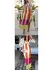Spring/Summer 2026 European-Style Linen Print Dress - Casual Holiday Loose Fit