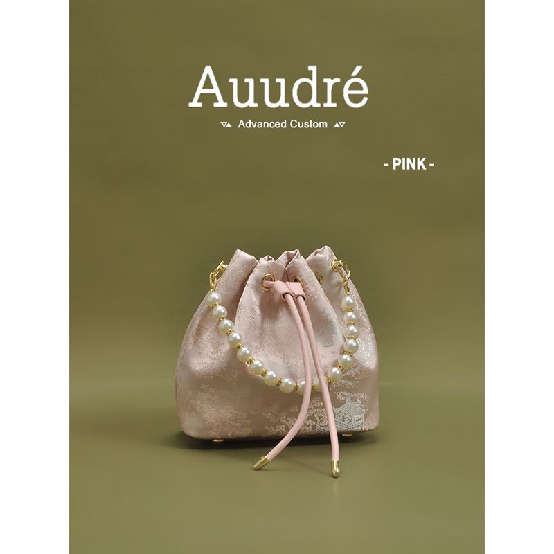 

Bag Female Auudre New Chinese Pearl Bucket Bags Pink Pavilion