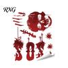 PVC Scary Footprint Decals Halloween Horror Stickers, with Spooky Handprints Footprints Printed, Self-adhesive Skeleton Wall Art Decals, for Party And