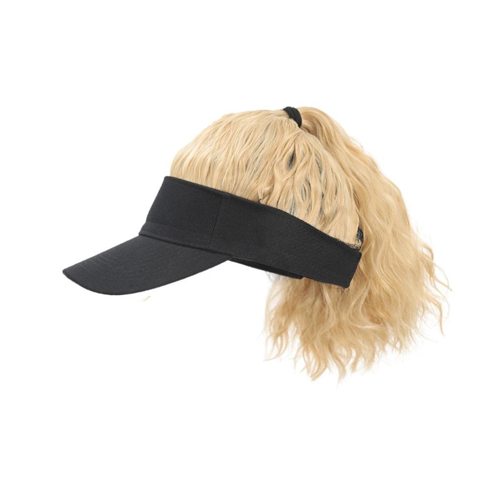 Baseball Cap Ponytail Curly Hair With Cap Hollow Top Summer Sunshade Cap Wig  Travel