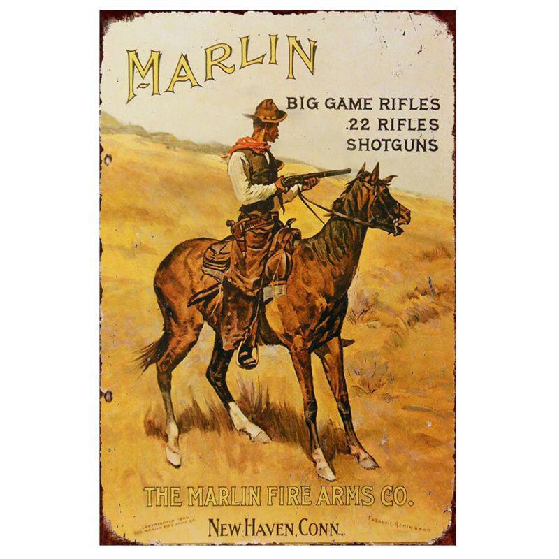 Wild West Cowboy Retro Tin Sign: Vintage American Bar & Restaurant Wall Decor