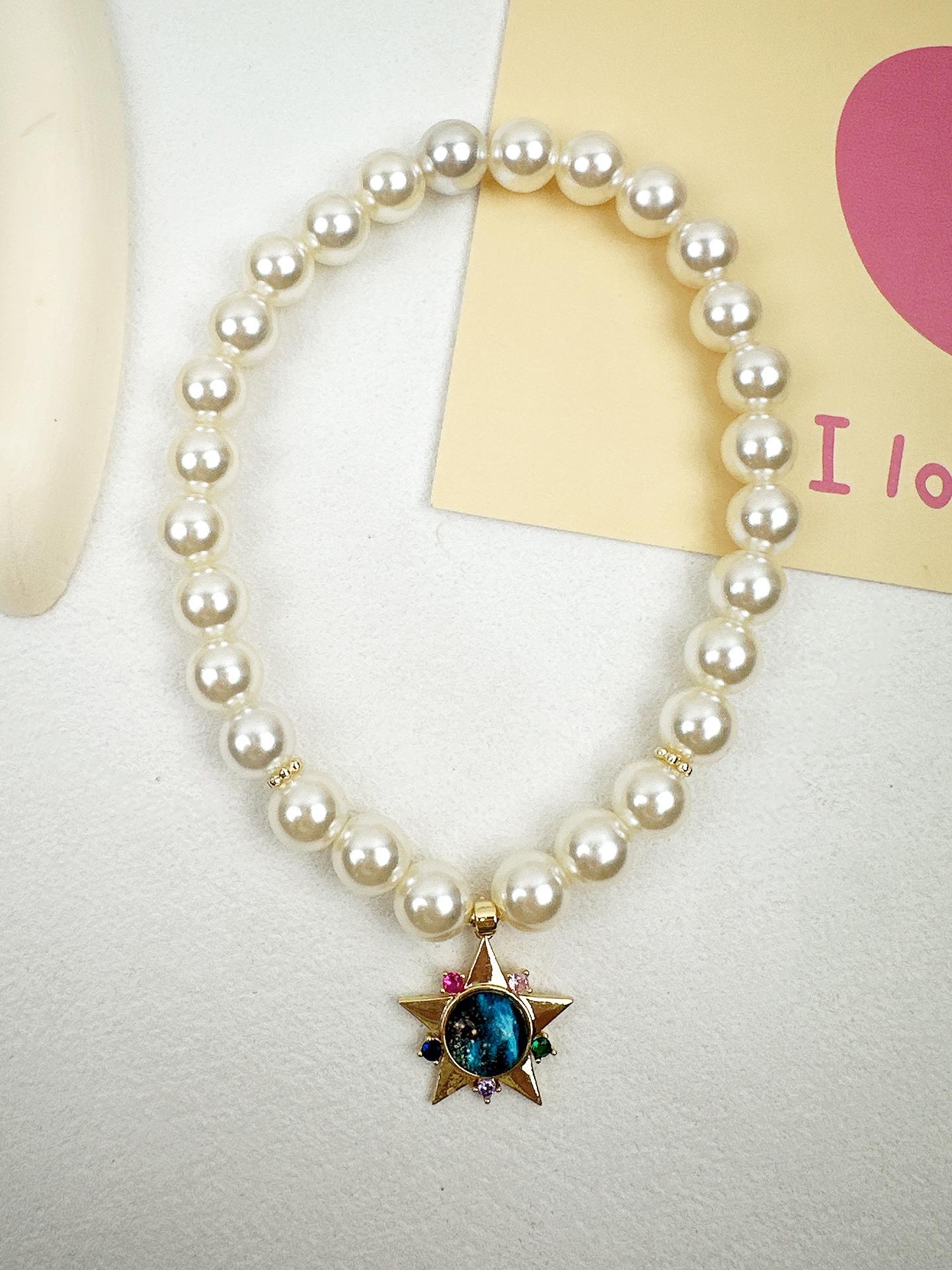 

Pet Necklace Handmade Beadwork Exquisite Starry Sky Pendant Cat Dog Collar Elegant Temperament Necklace Personalized Accessory S белый