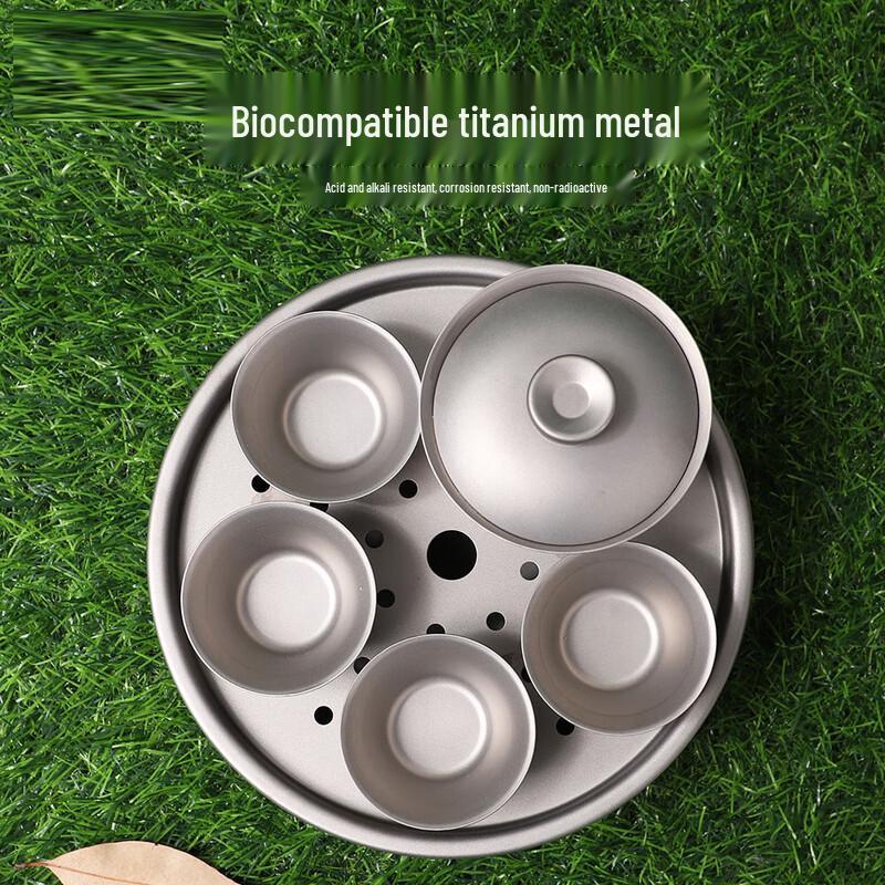 ZHOUYUEHENGSHENG Pure Titanium Camping Tea Set