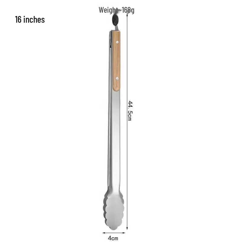 Zhizhou Stainless Steel Food Tongs with Wooden Handle