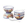 ZIPOYA Floral Ceramic Dinnerware Set (4 Bowls, 4 Spoons)