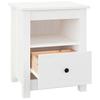 Vidaxl Bedside Table, White, 40X35X49 Cm, Solid Pine Wood