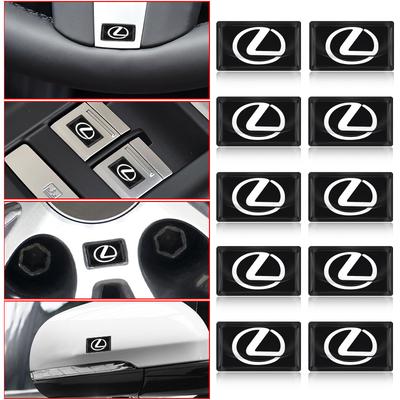 2/5/10Pcs Carbon Fiber Steering Wheel Car Logo Emblem 3D Stickers For LS LC IS350 ES300 GS350 CT200h GX460 LX570 RX500h