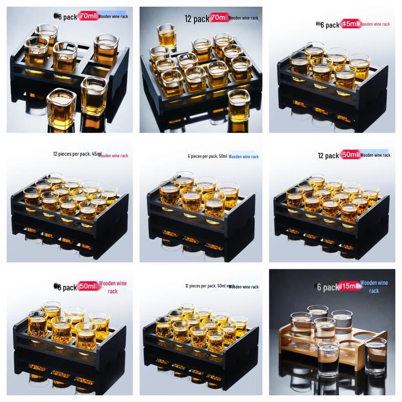 Glass Baijiu Shot Glasses Set with Holder