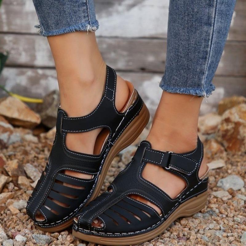 Women's Plus Size New Summer Octopus Beach Sandals Wedge Heel Velcro Sandals