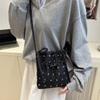 Versatile Women Crossbody Bag Solid Color Mobile Phone Pack Portable Bow Shoulder Bag  Outdoor