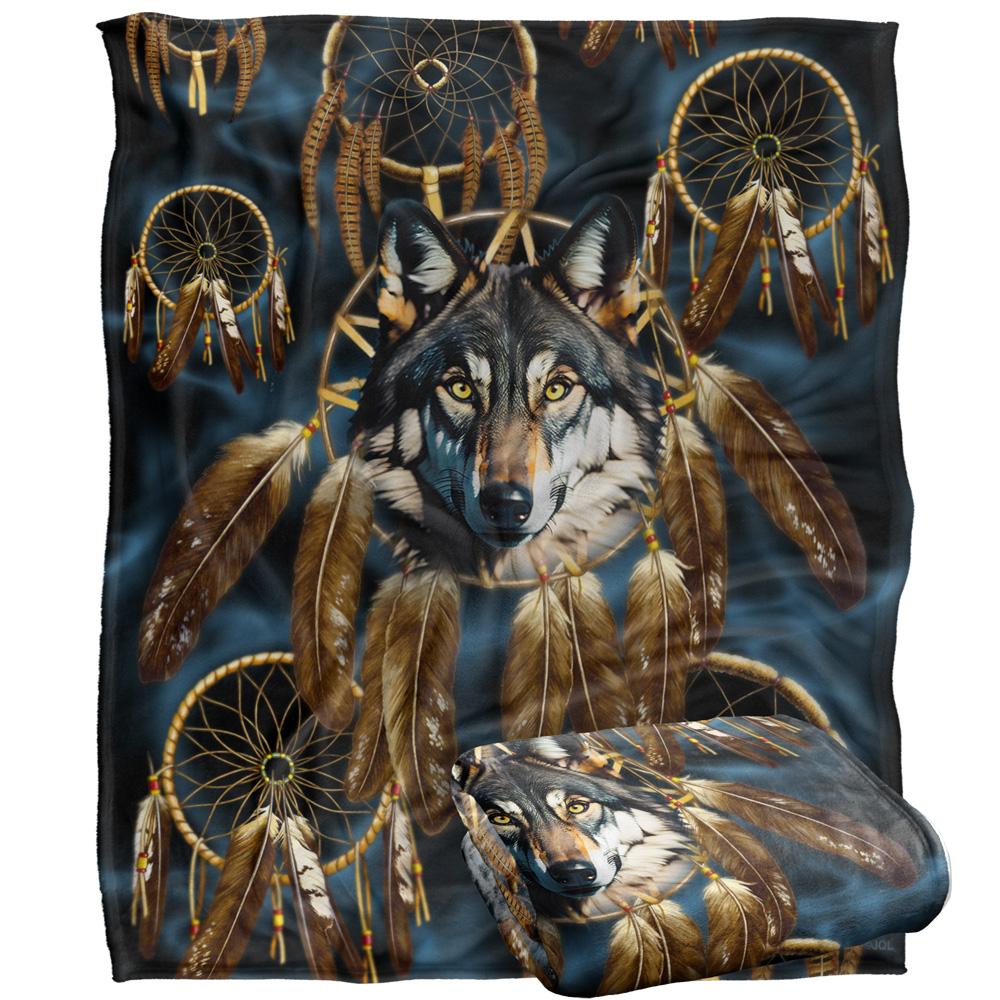 JQ Licensing Silky Dreamcatcher Wolf Supersoft Blanket