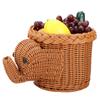 Cartoon Elefantenform Rattan Brot Obst Snacks Aufbewahrungskörbe Lebensmittel Servierkörbe(Braun)