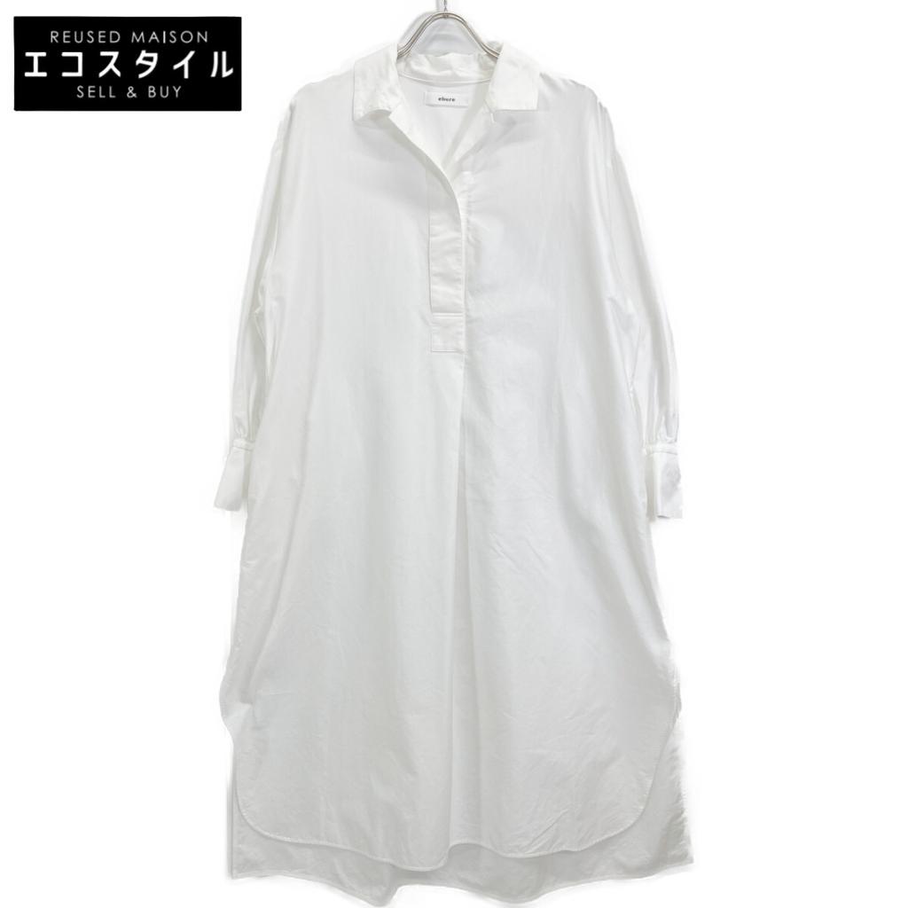 ebure White cotton twill shirt dress dress 36 whiteUsed
