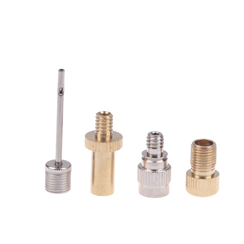 4Pcs/Set Bicycles Wheel Tire Transfer Valve Adapter Brass Valve Nozzle Adapter Road & Mtb Tire Pump Nozzle Connectors Set