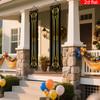 Black Gold Door Couplet Banner 2pcs Wedding Decor Traditional Home Porch