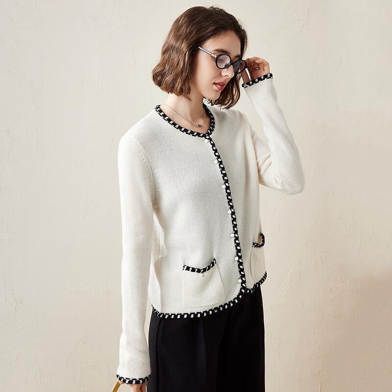 Women's Premium Color-block Cashmere Knit Cardigan