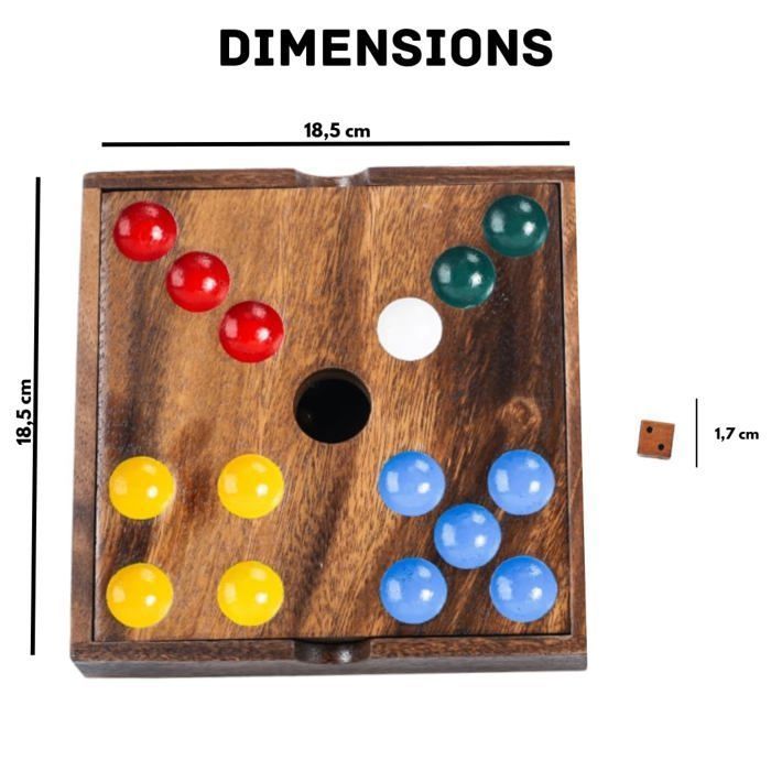 Wooden Board Game - ENGELHART - The Pig's Hole - 60 Semi-Precious Stones - Compact - Strategic