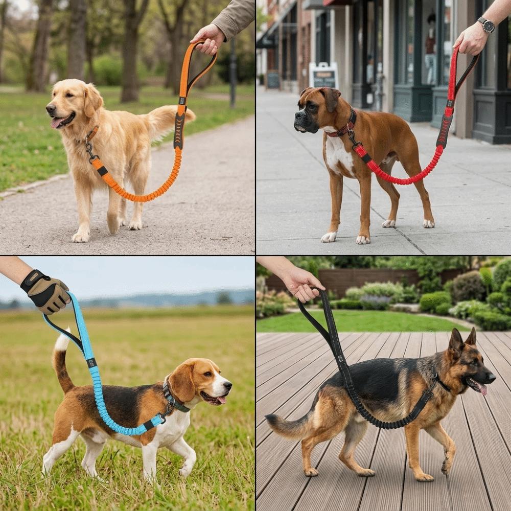 Multi Available Shades Dog Car Leash Stretchy Webbing Elastic Dog Lead  Car Travel Use
