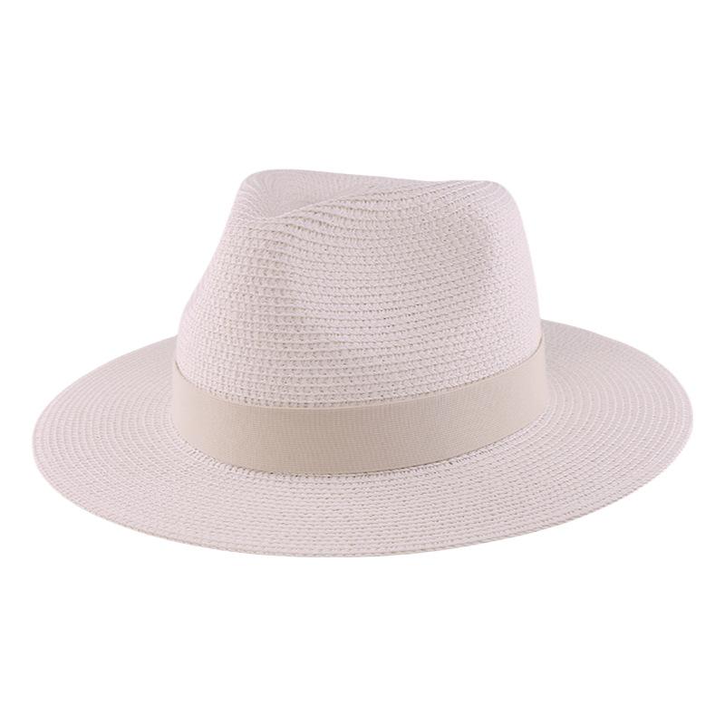 

Color Hat Strap Printing Logo Panama Straw Hat White Gift Hat Sun Hat Source adult large (58-60) adjustable