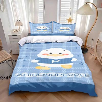 -Baker Duck Duvet Cover Cartoon Anime Children Bedroom Set Quilt Covers Pillowcase Kids Bedding Set Holiday Gifts
