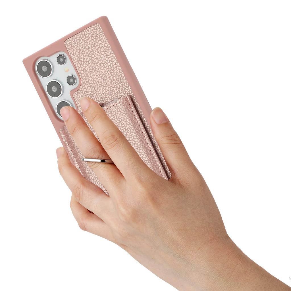 For Samsung Galaxy S25 Ultra Case with Ring Kickstand Drawing Type Card Slots Leather Back Cover