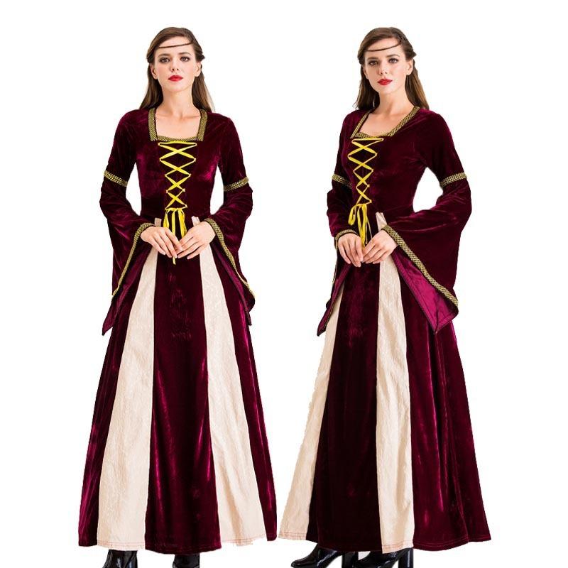 Halloween Vintage Court Dress Ball Queen Costume Gorgeous Queen Stage Drama Costume