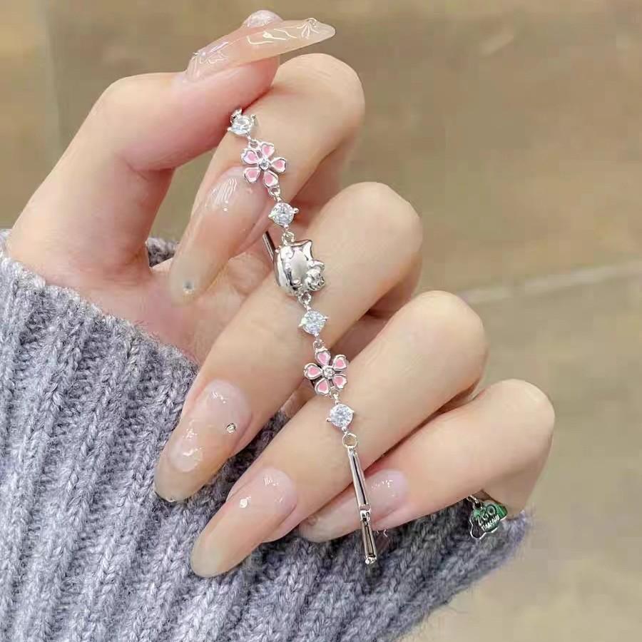 Korean version of cherry blossom kt cat bracelet bracelet simple versatile flower bracelet