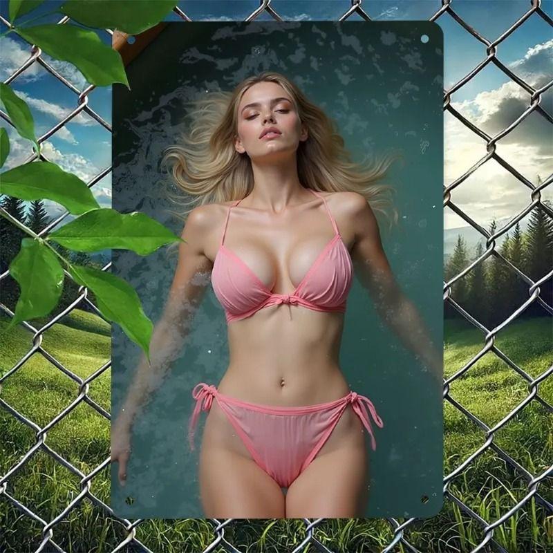Sexy Girl Metal Tin Sign 20x30 cm for Garage & Workshop Decor