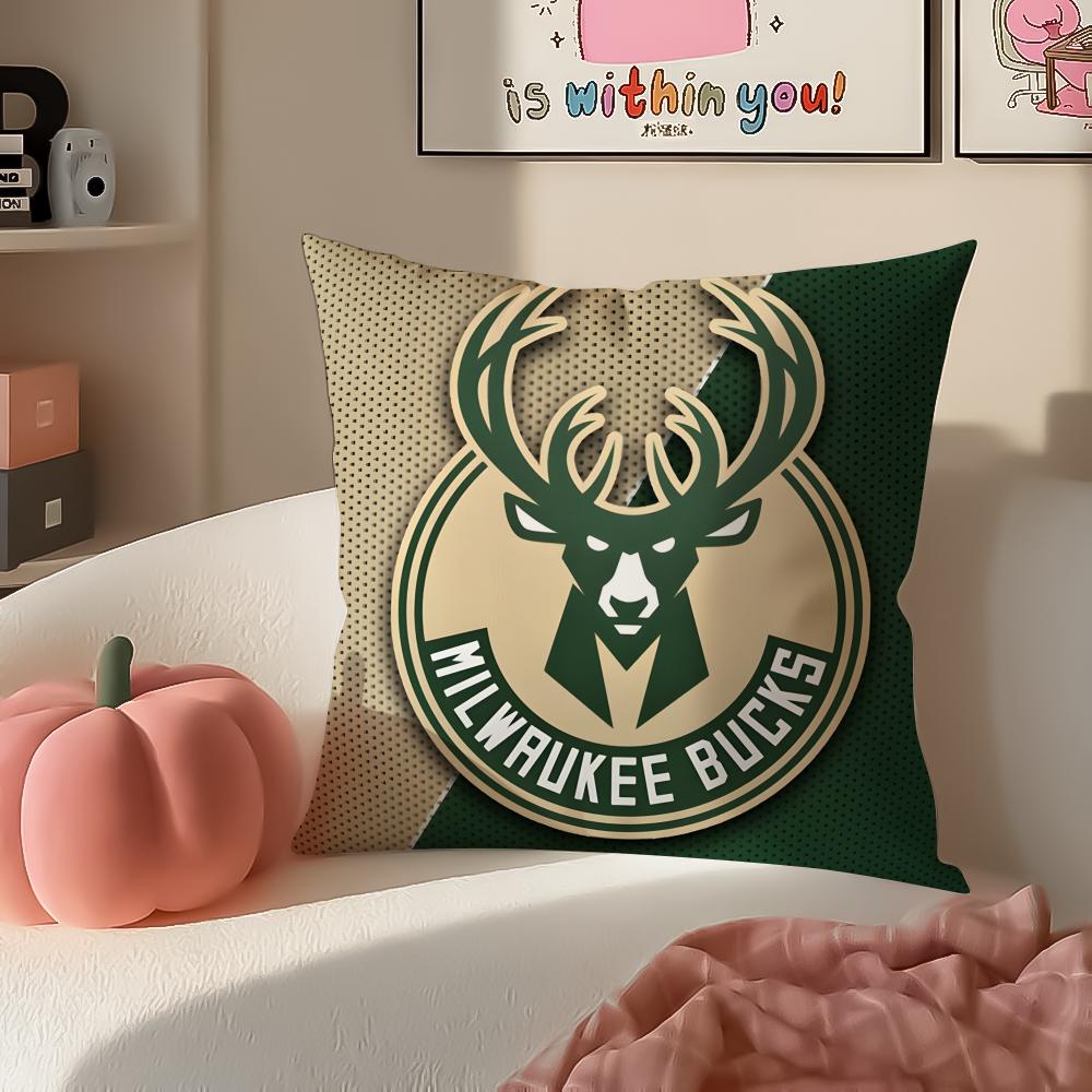 MMilwaukeeES BBucksS Cushion Cover Pillowcase Short Plush Invisible zipper Room Sofa Cushion Cover
