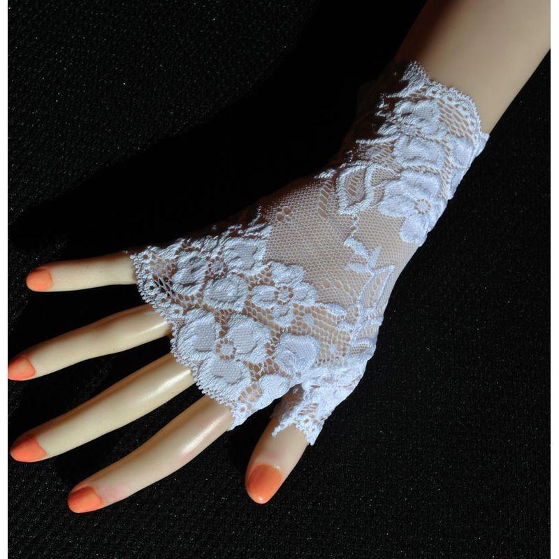 New Elastic Lace Half Finger Gloves Thin Short Finger Leakage Sun Protection Driving Non Slip UV Protection Scar Covering Tattoo