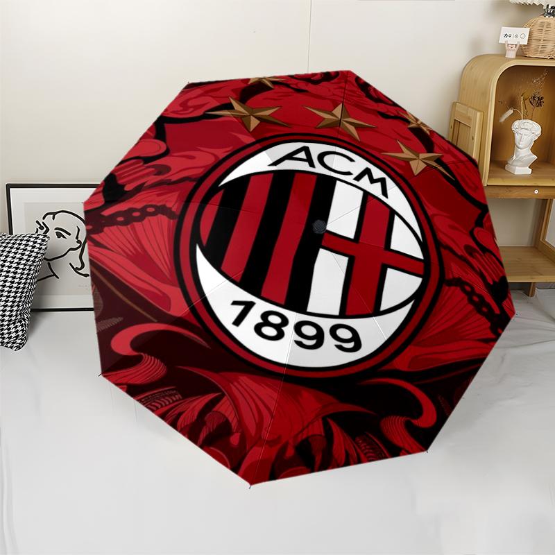 AC Milan Theme Automatic Umbrella, Lightweight & Portable, 8 Rib, Perfect for Outdoor Travel, Birthdays, Christmas, Gifts.