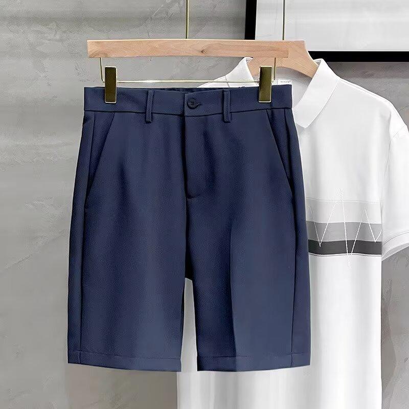 Premium drape elastic five-point pants men's summer new ice silk loose trousers thin casual straight shorts