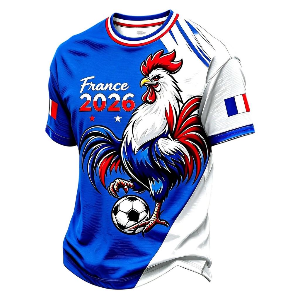Men's Classic Crew Neck Short Sleeve T-Shirt Soccer Graphic Print Lightweight Casual Top for Everyday Wear