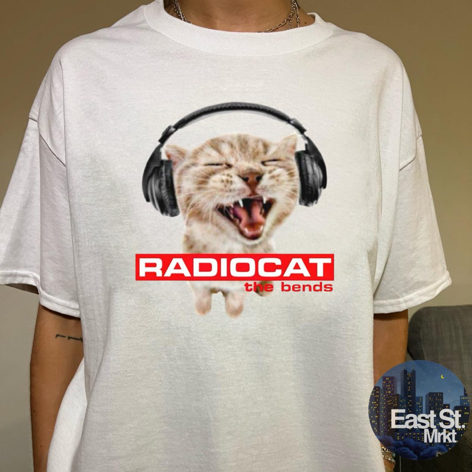 RADIOCAT Headphones Graphic Tee: Vintage Style Funny Music T-Shirt 3XL