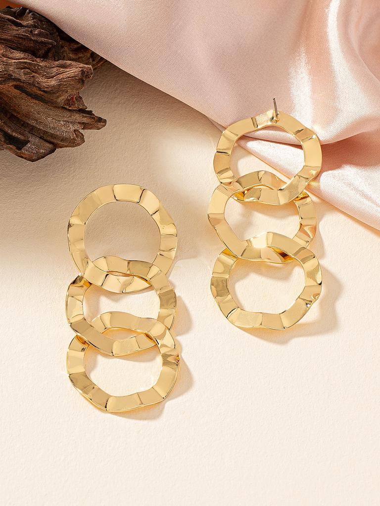 Exaggerated Fashion Geometric Circle Earrings Women'S Personality Design Sense Irregular Stud Earrings Earrings