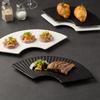 Creative Matte Fan Plate Ceramic Japanese Sushi Inventory Heart Plate Commercial Hotel Table Special-Shaped Western Food Plate Flat Plate