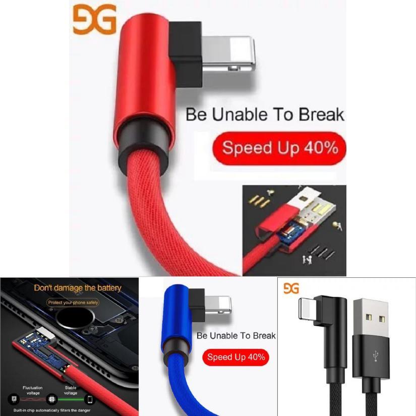 Degree Pin 90 Usb Cable For Iphone Huawei Fast Charging Cable