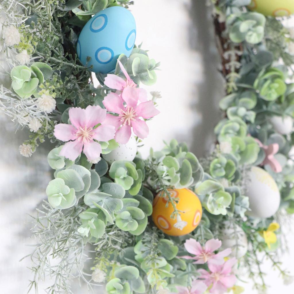 Easter Egg Wreath Decorative Garland Party Pendant Charm Household for Farmhouse Window Wall Door Decor