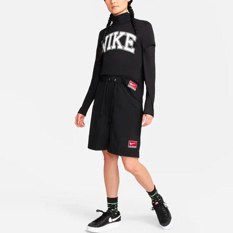 Nike Logo Print Round Neck Short Sleeve T-Shirt Women Tops Black DR8988-010