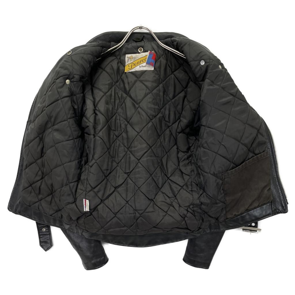 SCHOTT Made in USA 80-90's Motorcycle Tag Late 118 Black Cowhide Double Rider Jacket Jacket 36 blackUsed