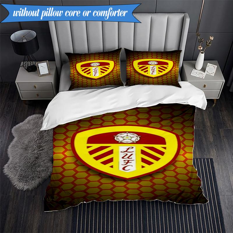 3-teiliges Weiches Bettwäscheset mit Leeds-Wappen-Design, Inklusive 1 Bettbezug und 2 Kissenbezügen, Perfekt für Schlafzimmer, Wohnheim, Fan-Geschenk