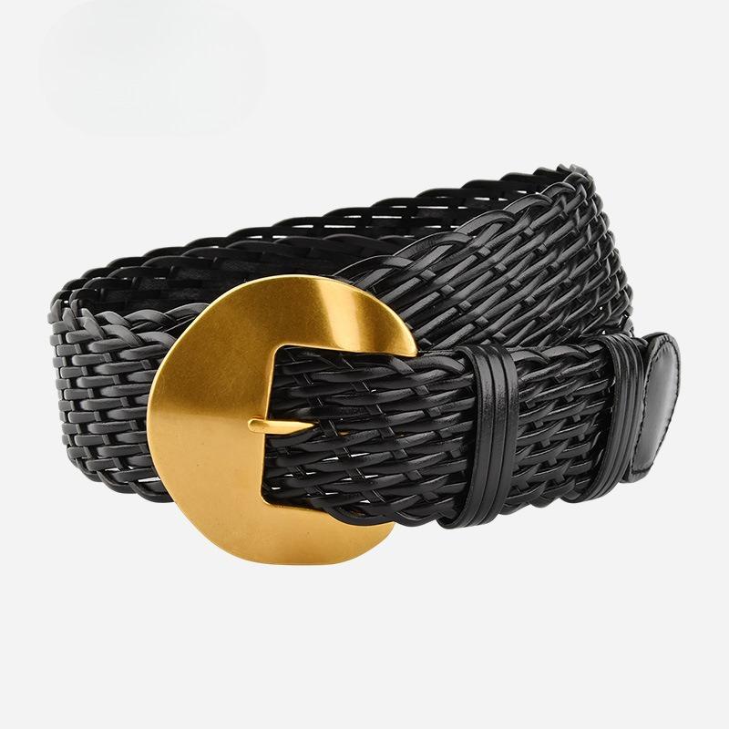 Women's Simple Woven Decorative Belt Retro High-end Sense Bohemian Fashion Versatile Skirt Accessories Belt Women
