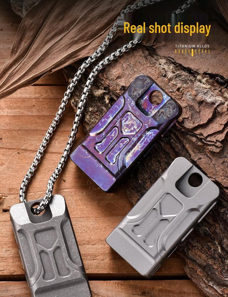 Titanium Double Tube High-Frequency Emergency Whistle for Outdoor Use
