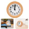 Beech Wooden Mute Silent Alarm Clock No Ticking for Home Office Desk Bedroom with LED Night